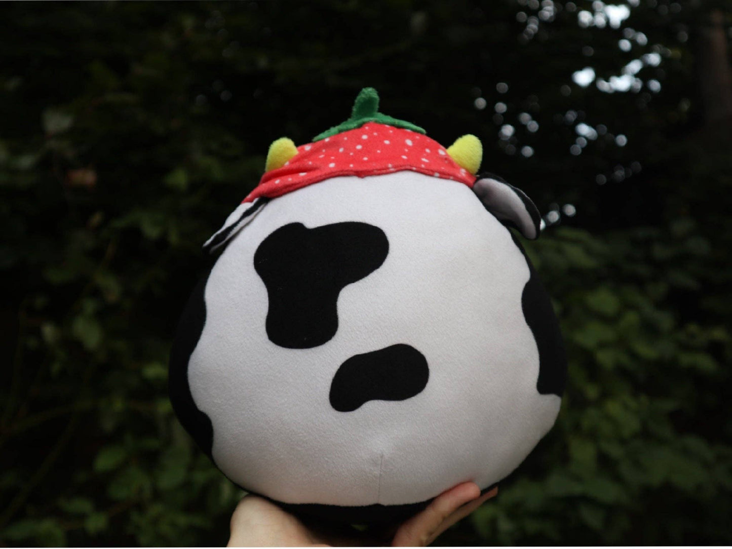 Plushie Cow with Strawberry Hat