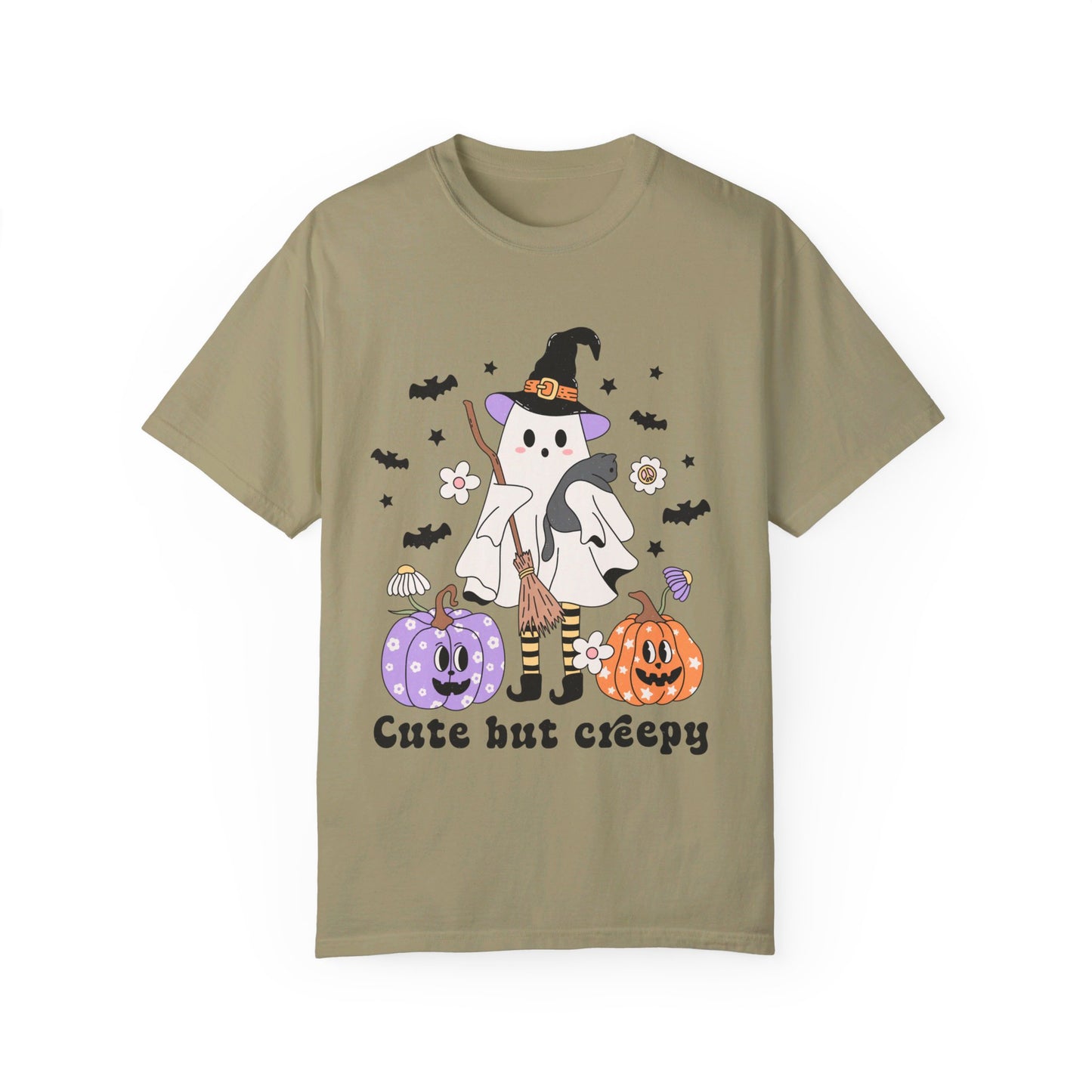 Cute but Creepy Ghost Fall Comfort Colors Cozy Tshirt