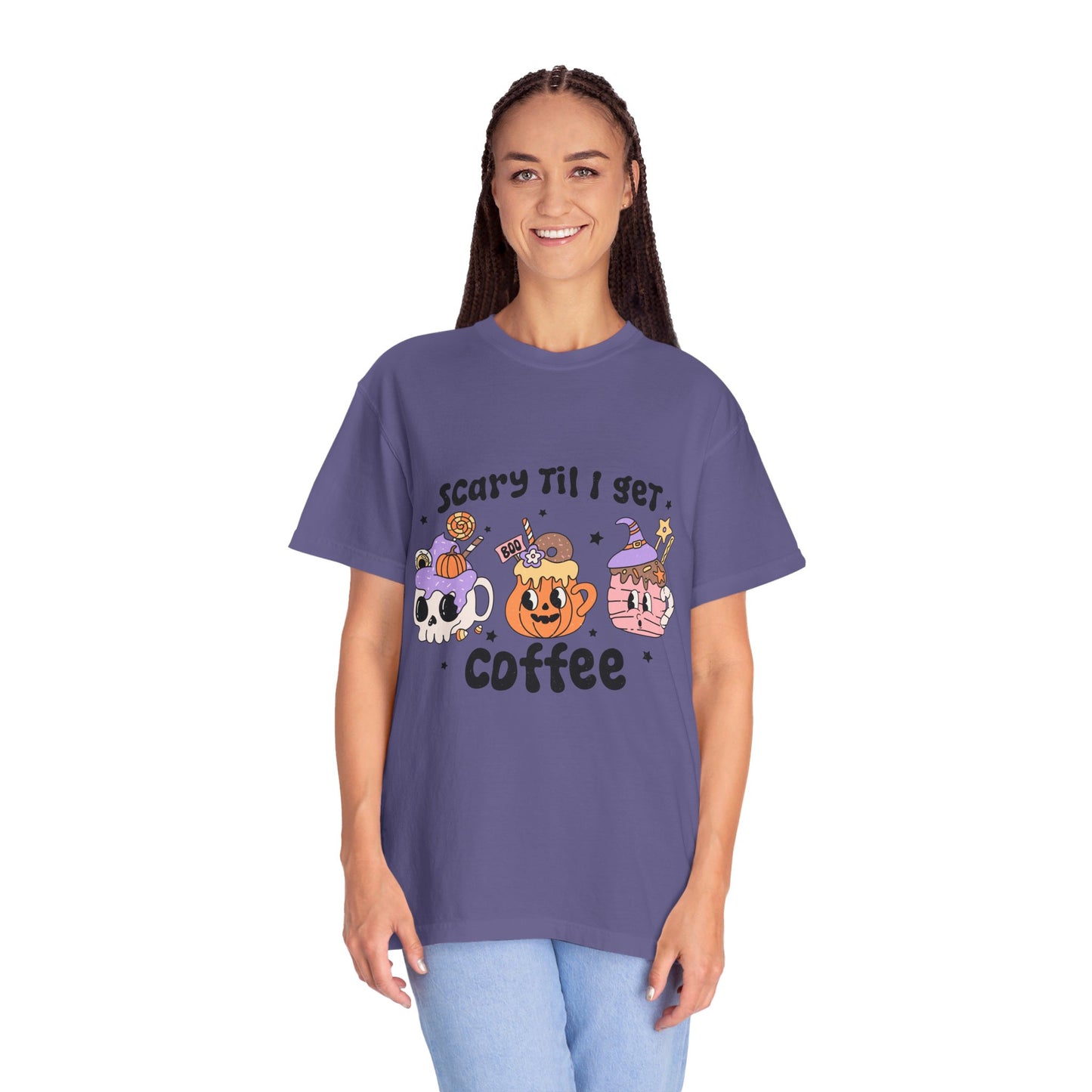 Spooky Coffee Fall Comfort Color Tshirt