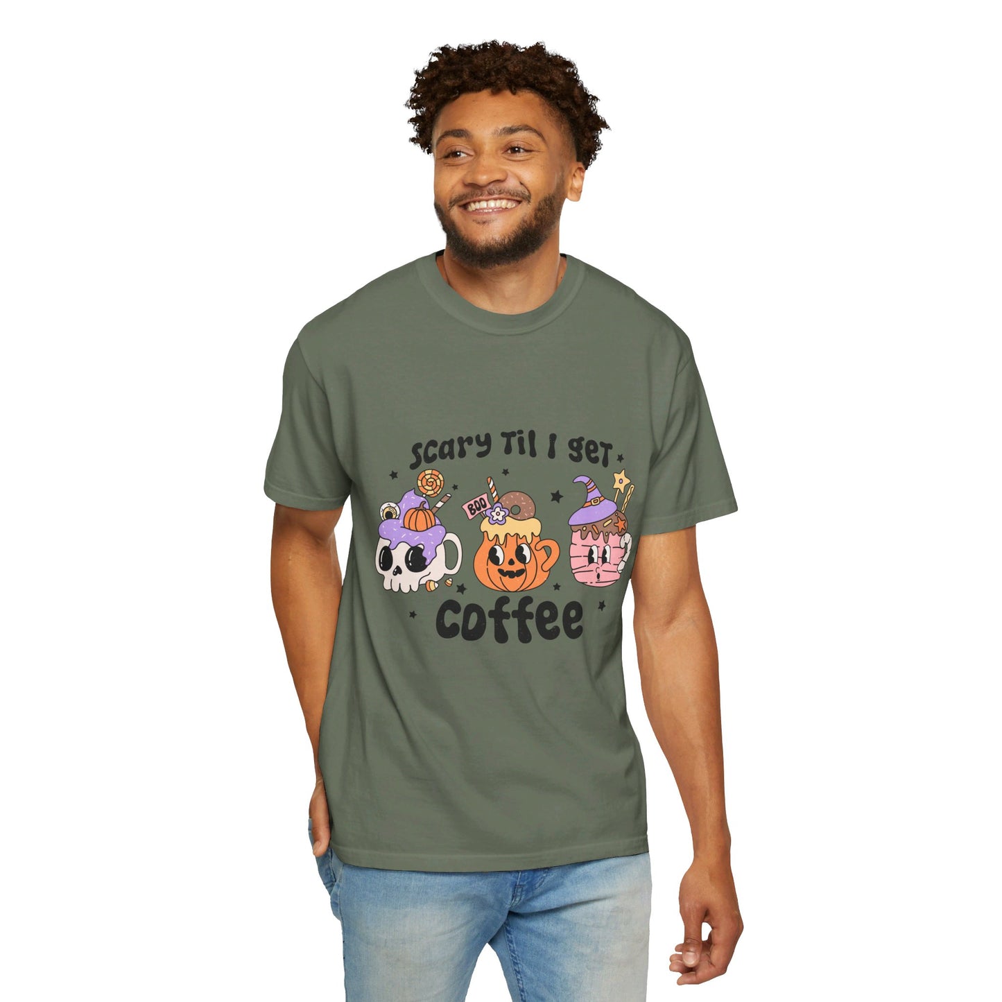 Spooky Coffee Fall Comfort Color Tshirt