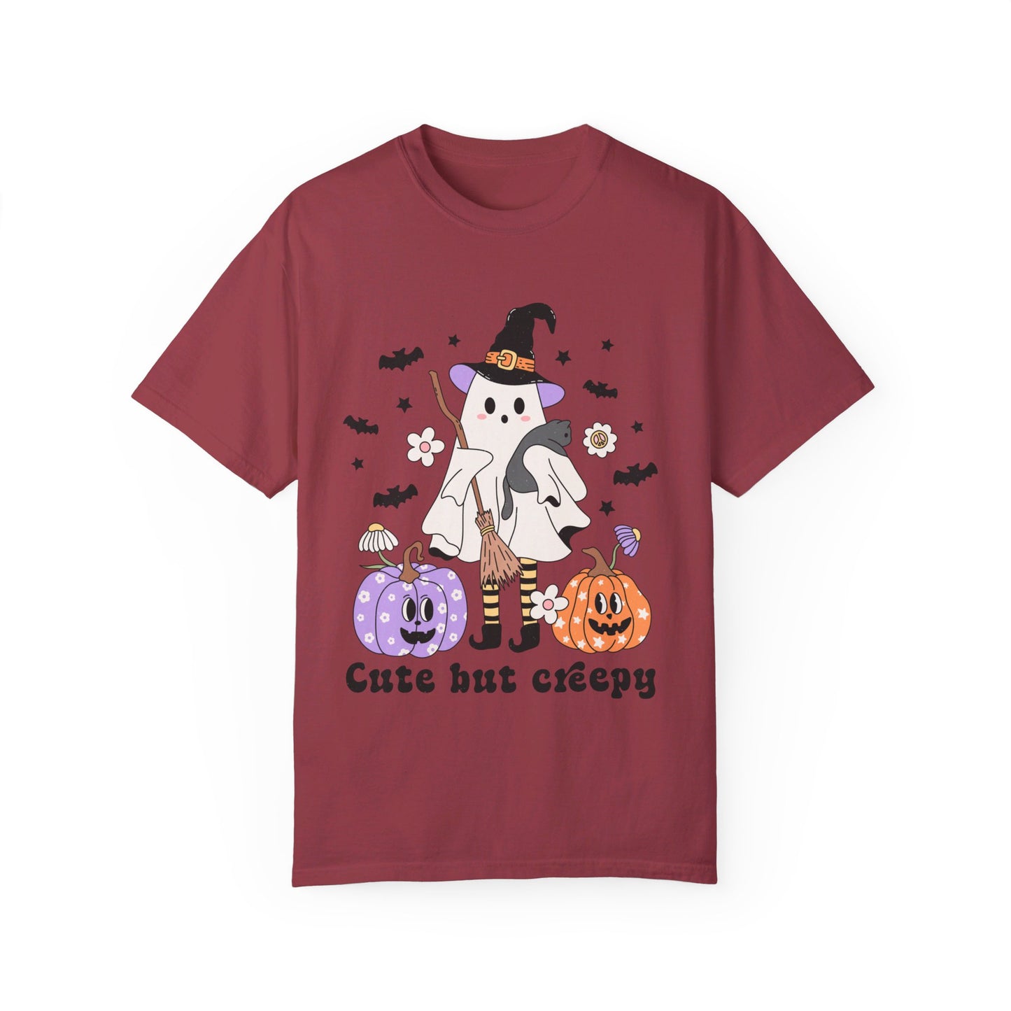 Cute but Creepy Ghost Fall Comfort Colors Cozy Tshirt