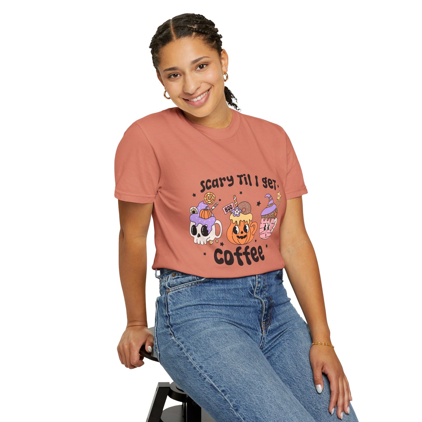 Spooky Coffee Fall Comfort Color Tshirt