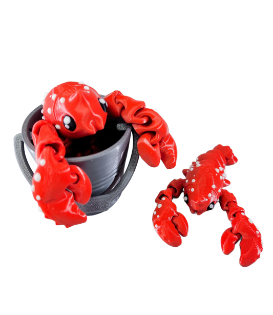 Articulated Lobster and Bucket Fidget Toy Set