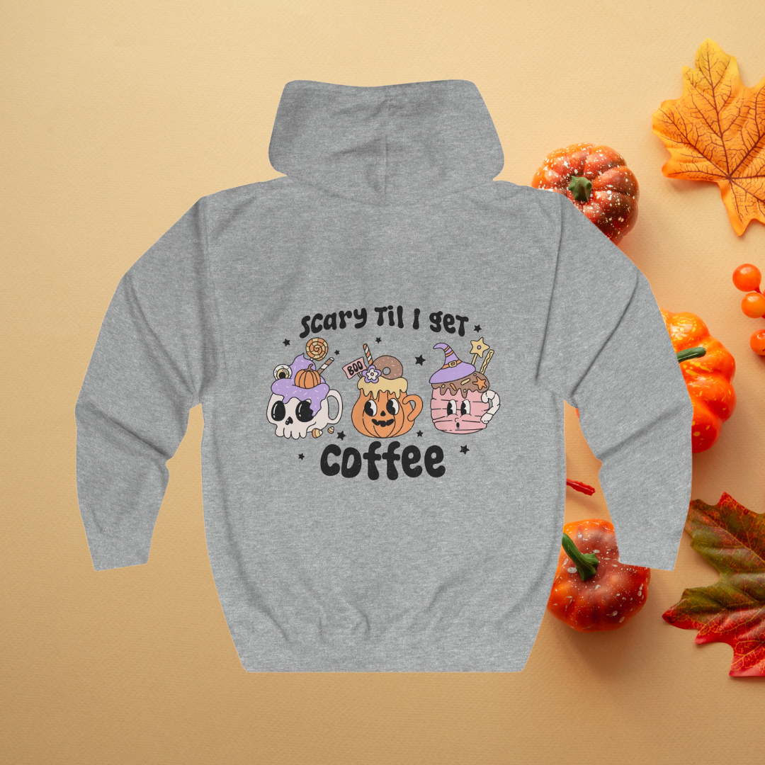 Spooky Coffee Unisex Full Zip Hoodie