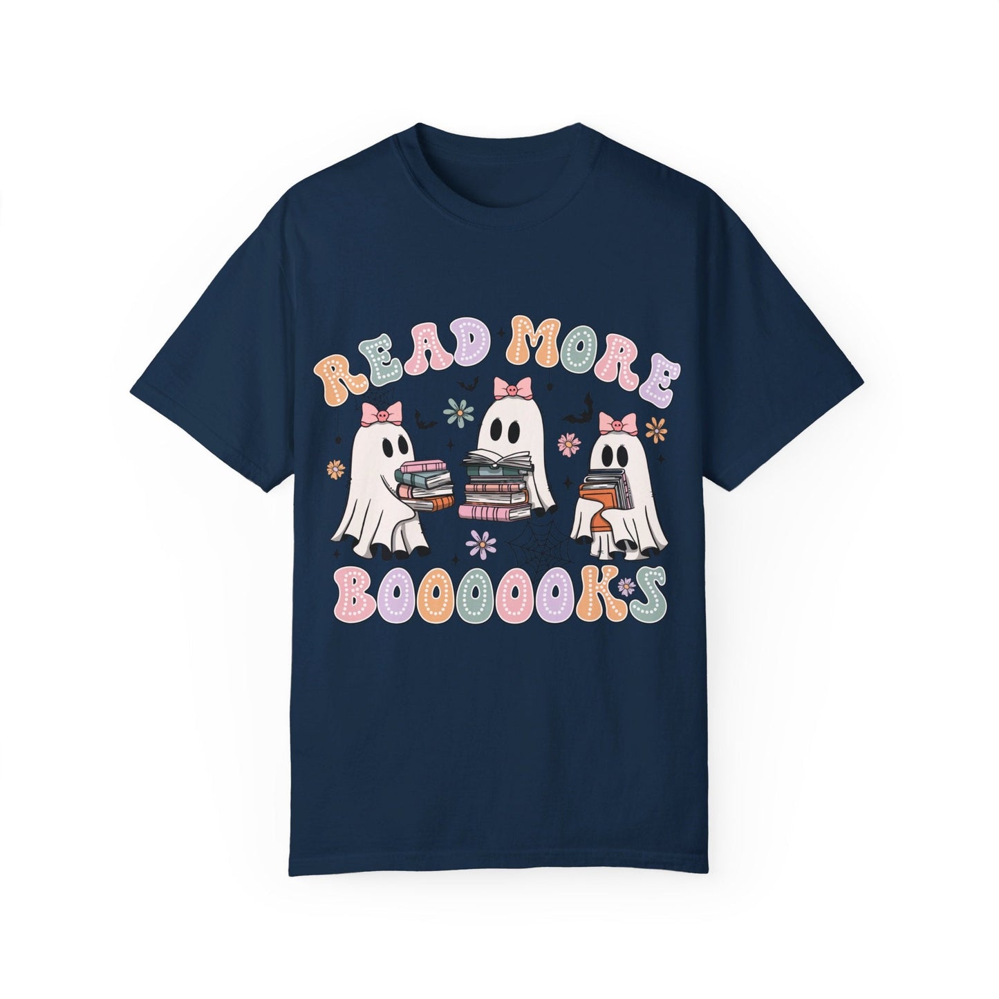 Bookish Ghost Comfort Color Cozy Tshirt - Rainy Day Reader