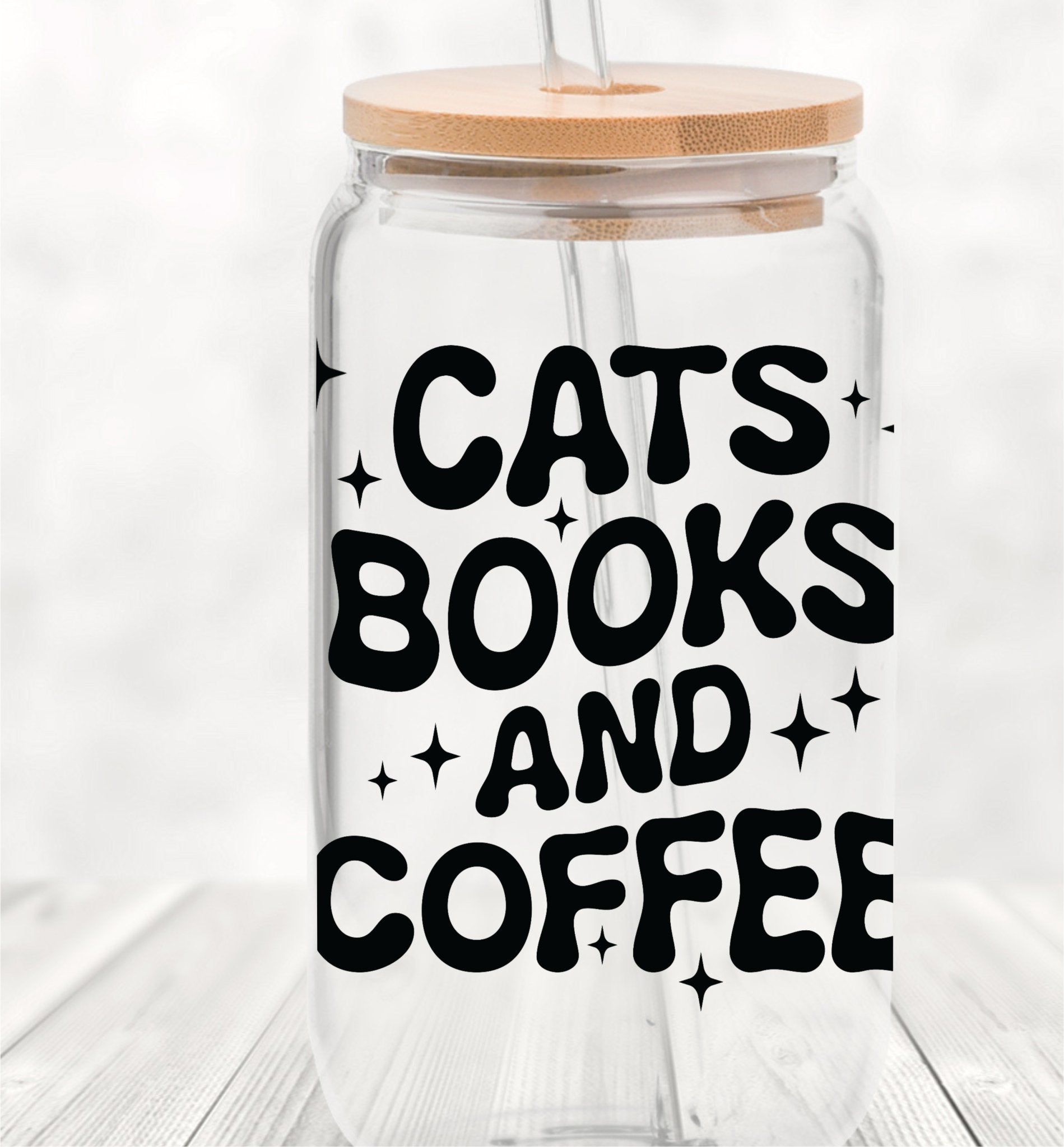 Cats & Books 20oz Libbey Cup - Rainy Day Reader