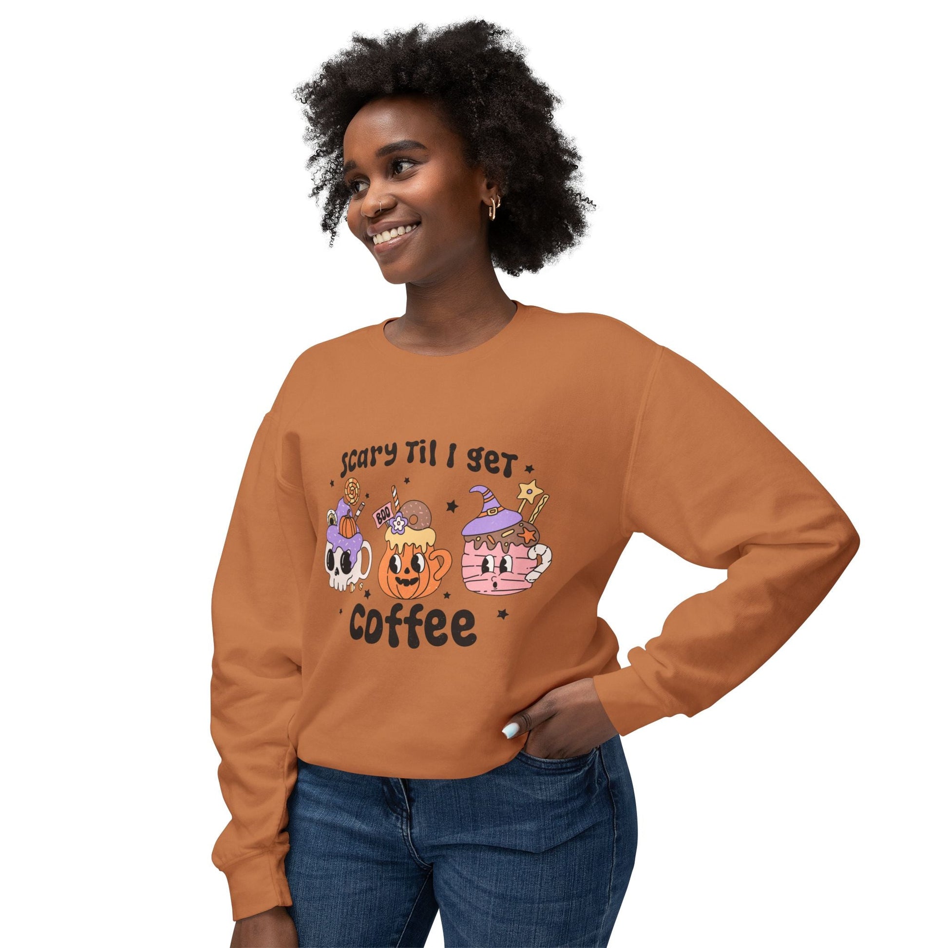 Coffee Fall Cozy Crewneck Sweatshirt - Rainy Day Reader