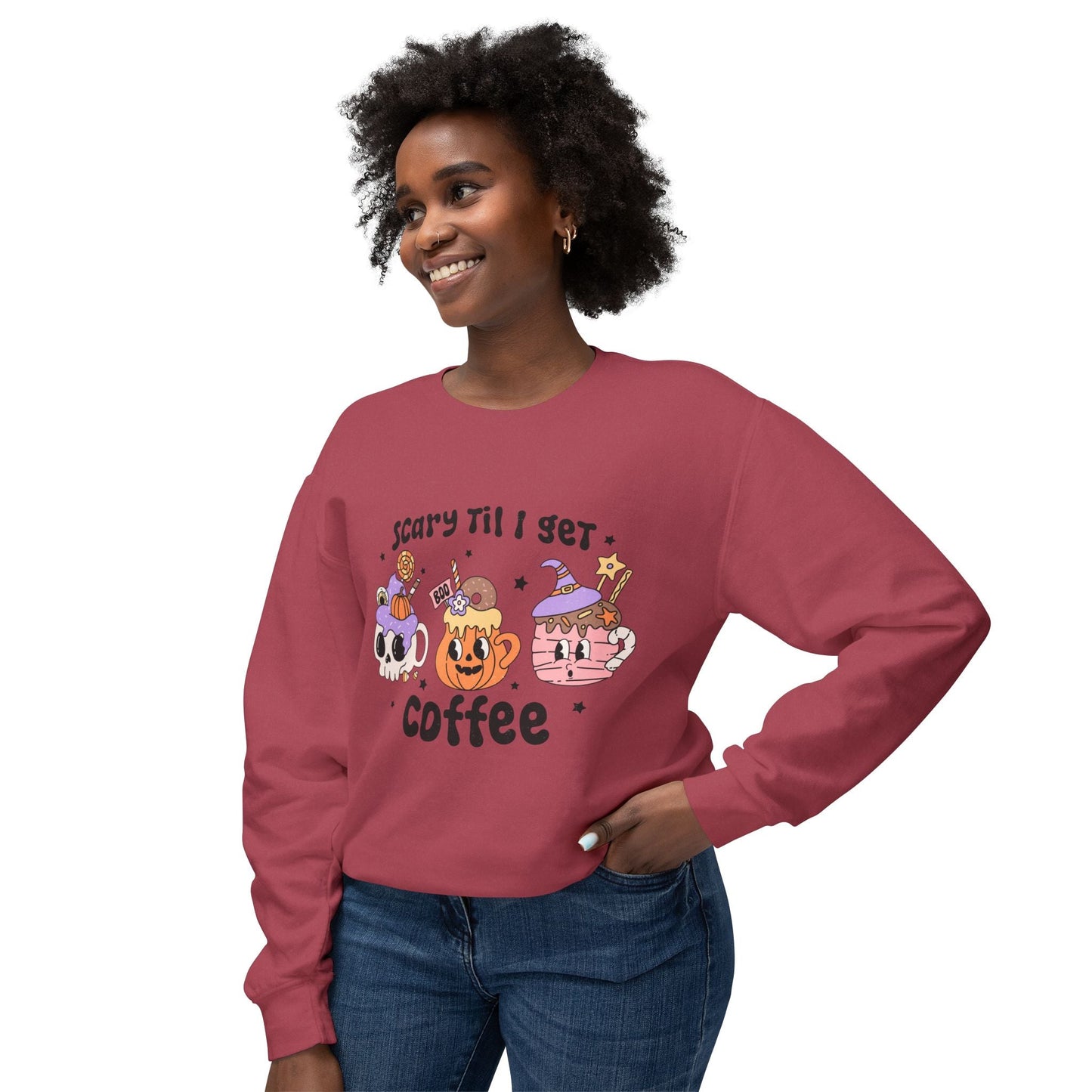 Coffee Fall Cozy Crewneck Sweatshirt - Rainy Day Reader