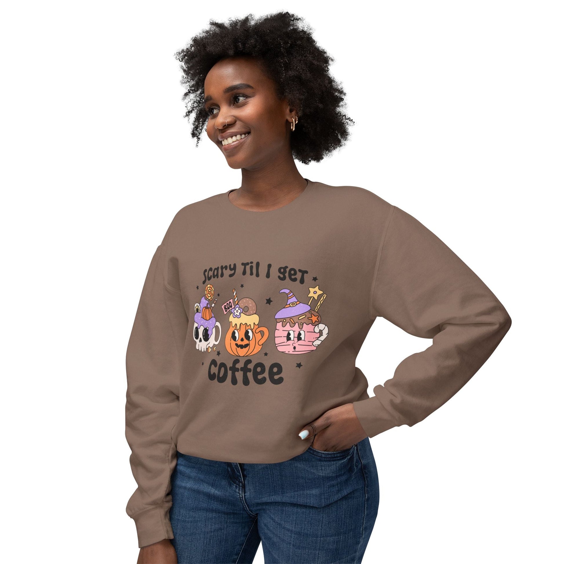 Coffee Fall Cozy Crewneck Sweatshirt - Rainy Day Reader