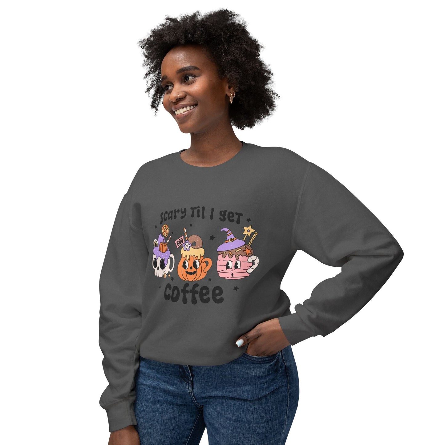 Coffee Fall Cozy Crewneck Sweatshirt - Rainy Day Reader