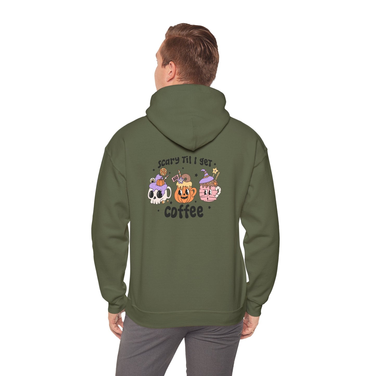 Cozy Spooky Coffee Unisex Heavy Blend Hoodie - Rainy Day Reader