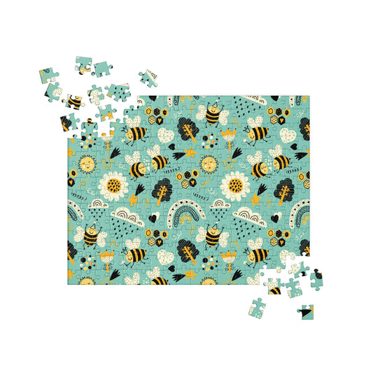 Cute Bees Doodle Jigsaw Puzzle - RainyDayReader