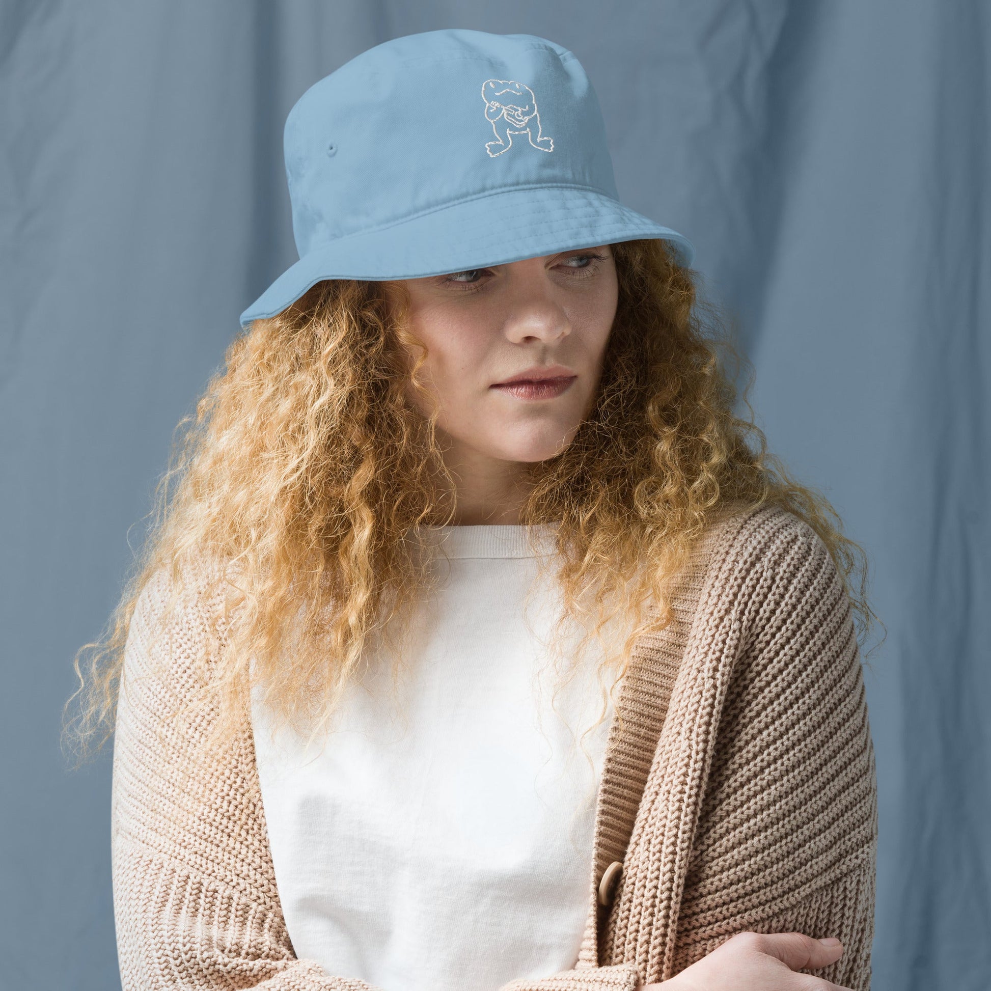 Frog Embroidered Bucket Hat - RainyDayReader