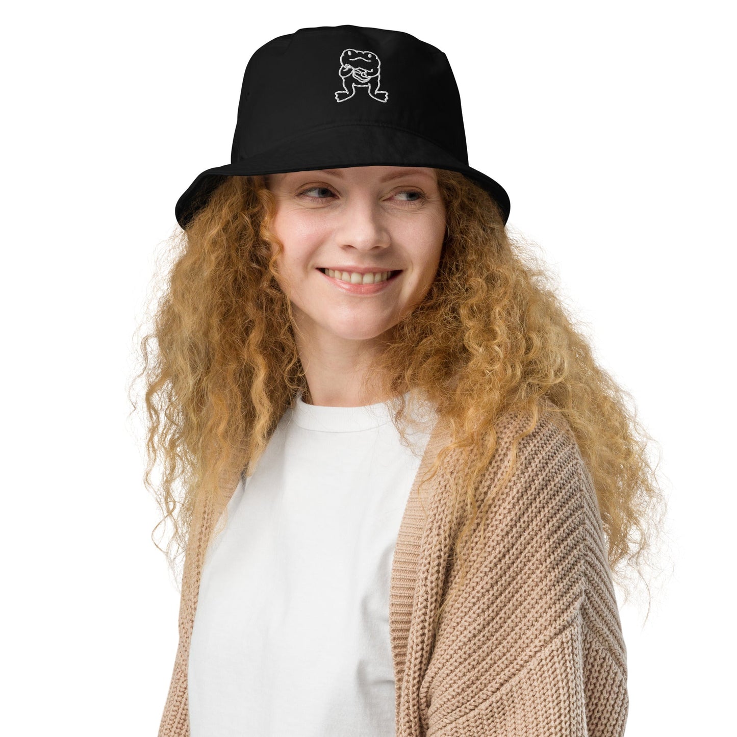 Frog Embroidered Bucket Hat - RainyDayReader