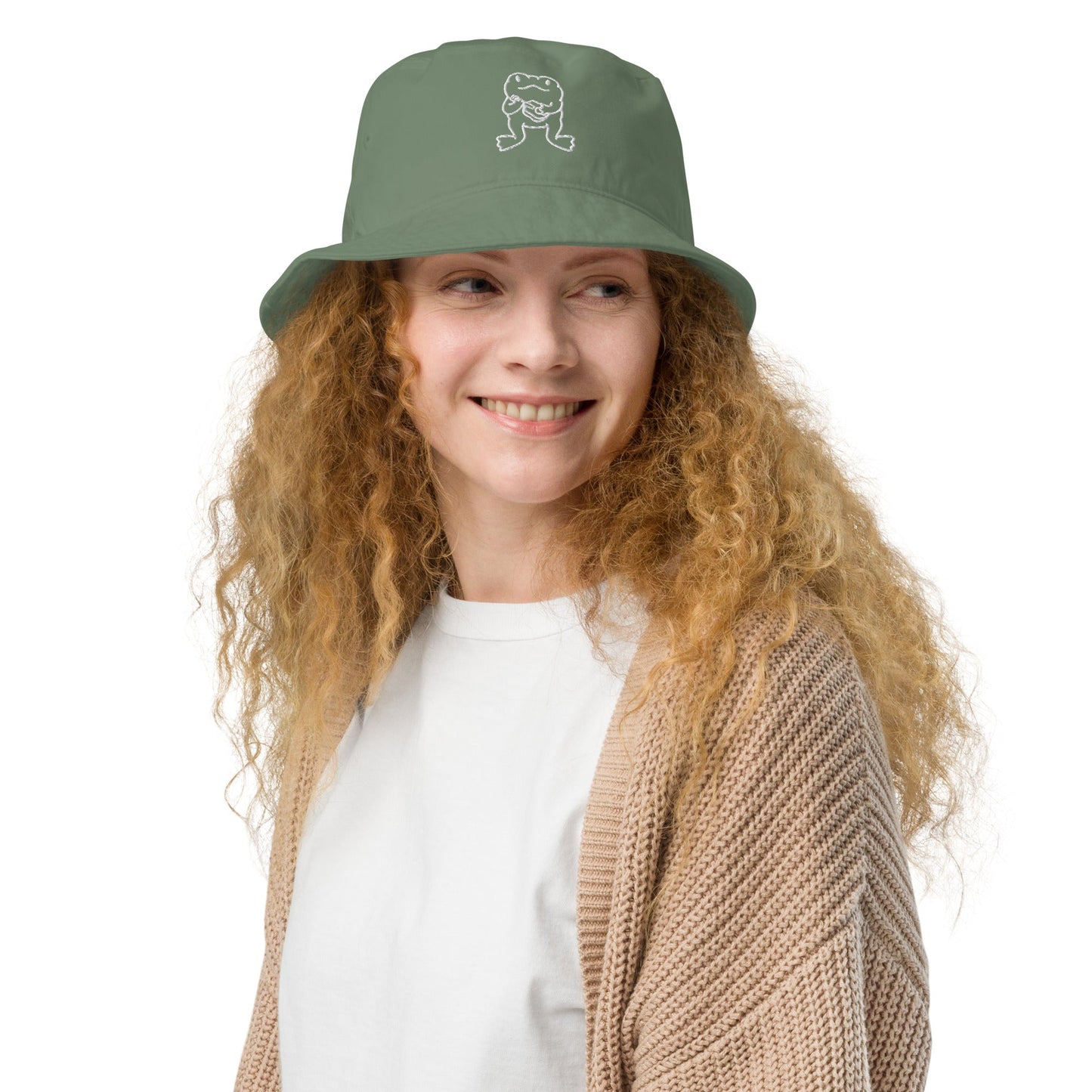 Frog Embroidered Bucket Hat - RainyDayReader