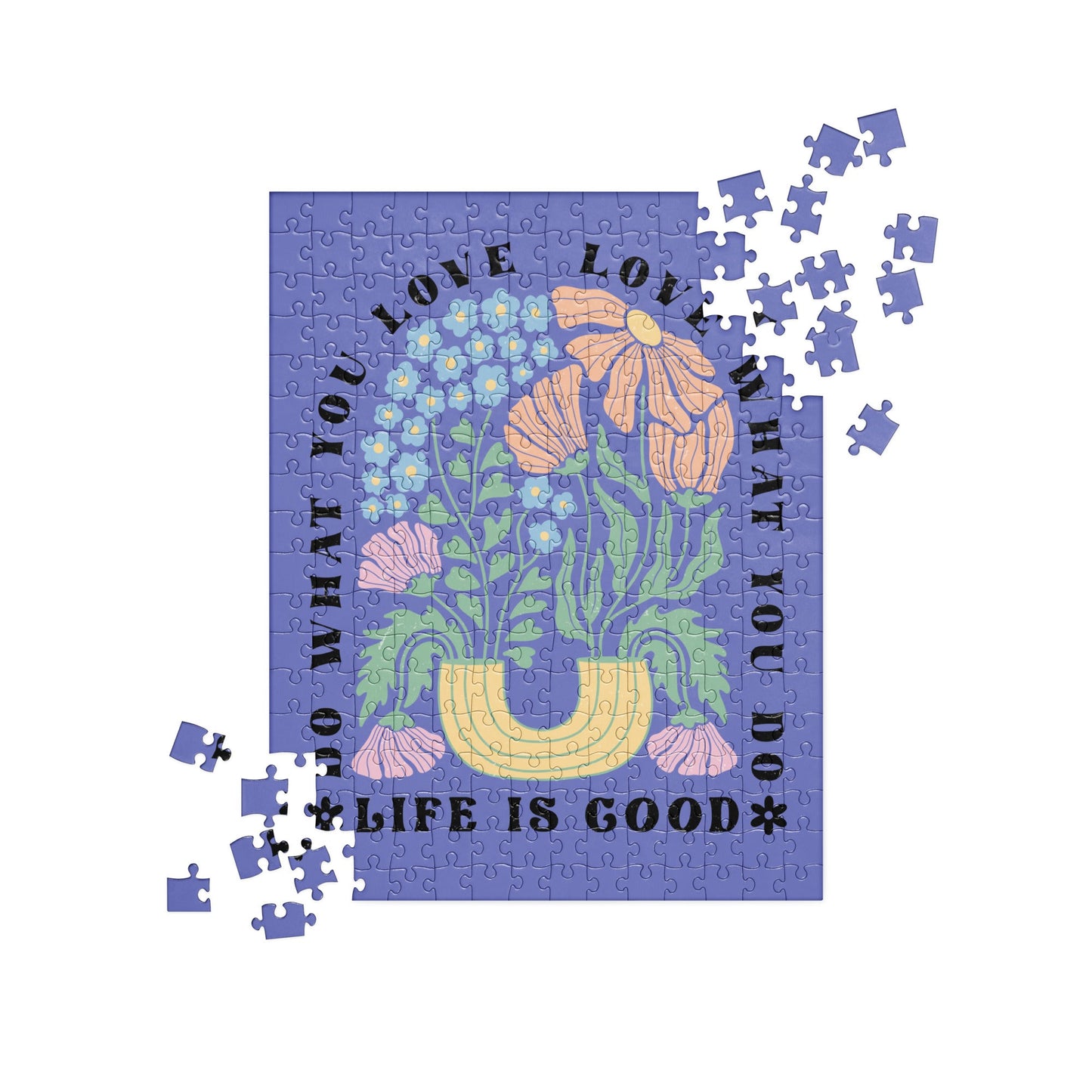 Life is Good Floral Jigsaw Puzzle - RainyDayReader