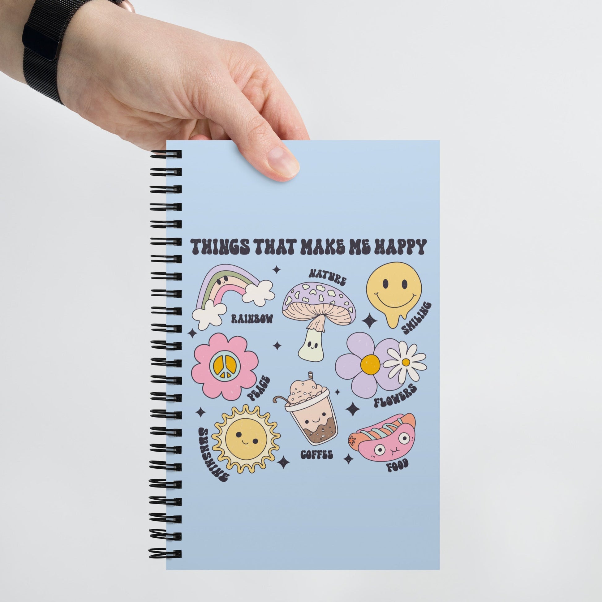 Mental Health Spiral Bullet Journal (Things That Make Me Happy) - RainyDayReader