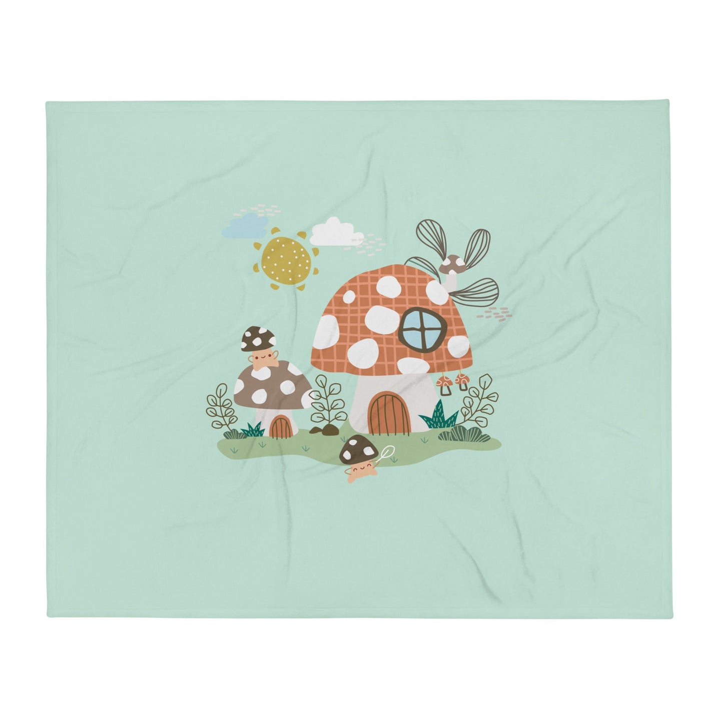 Mushroom Home Cozy Throw Blanket - RainyDayReader