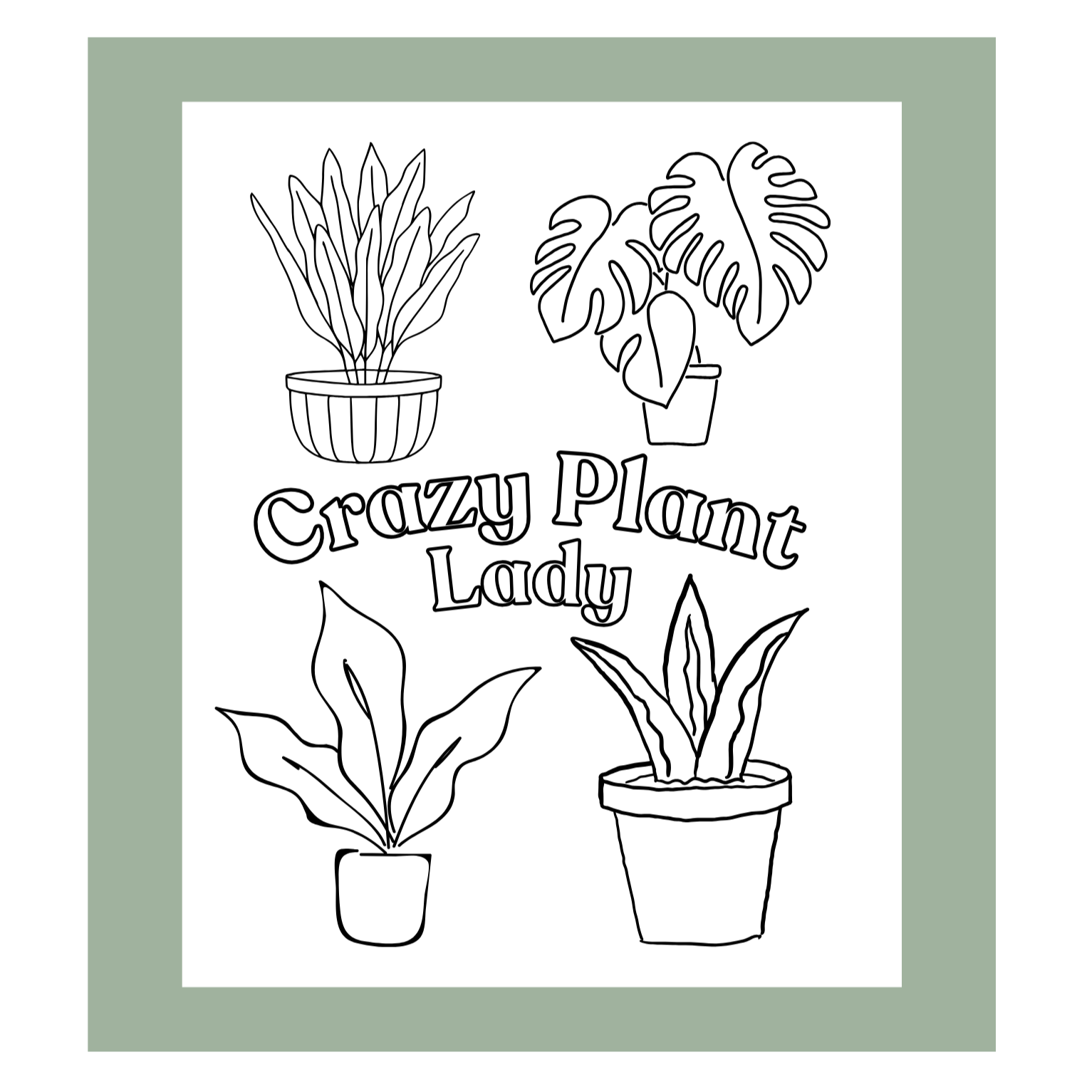 Plant Lover Coloring Page - RainyDayReader