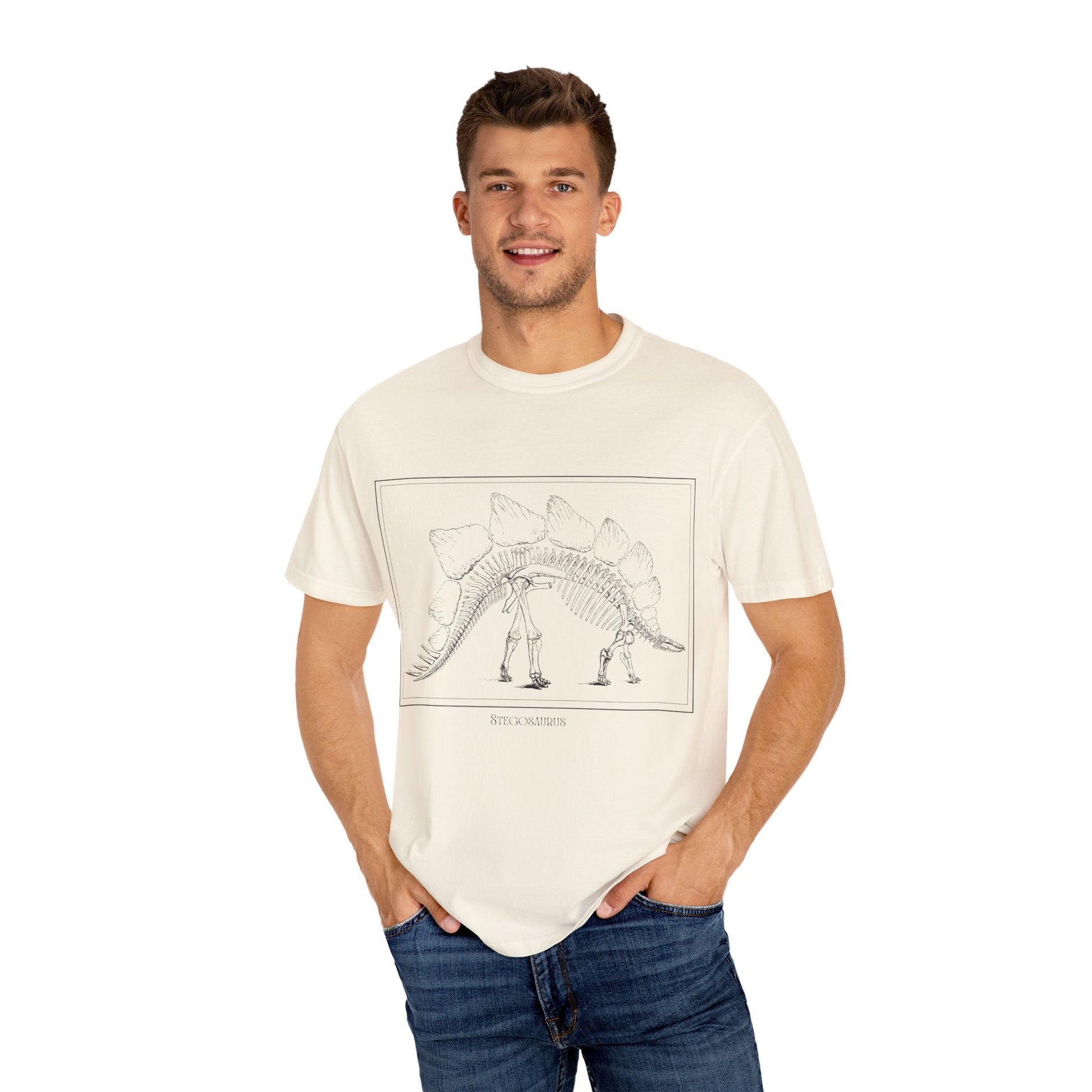 Stegosaurus Vintage Line Art T - shirt - RainyDayReader