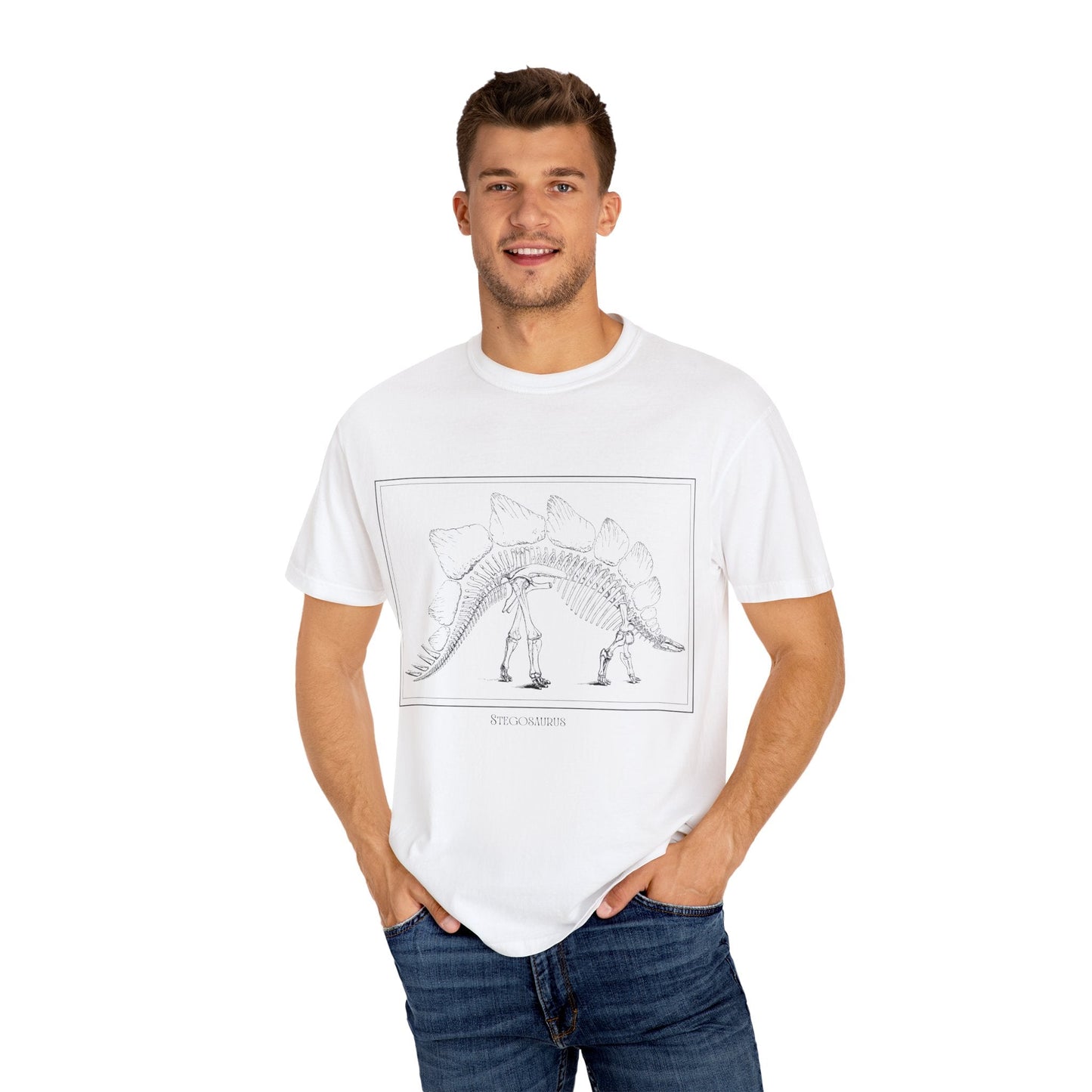 Stegosaurus Vintage Line Art T - shirt - RainyDayReader