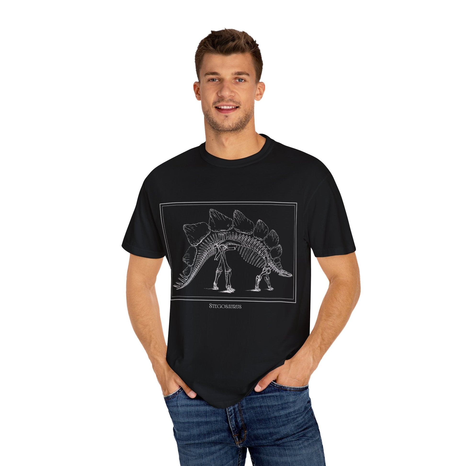 Stegosaurus Vintage Line Art T - shirt - RainyDayReader